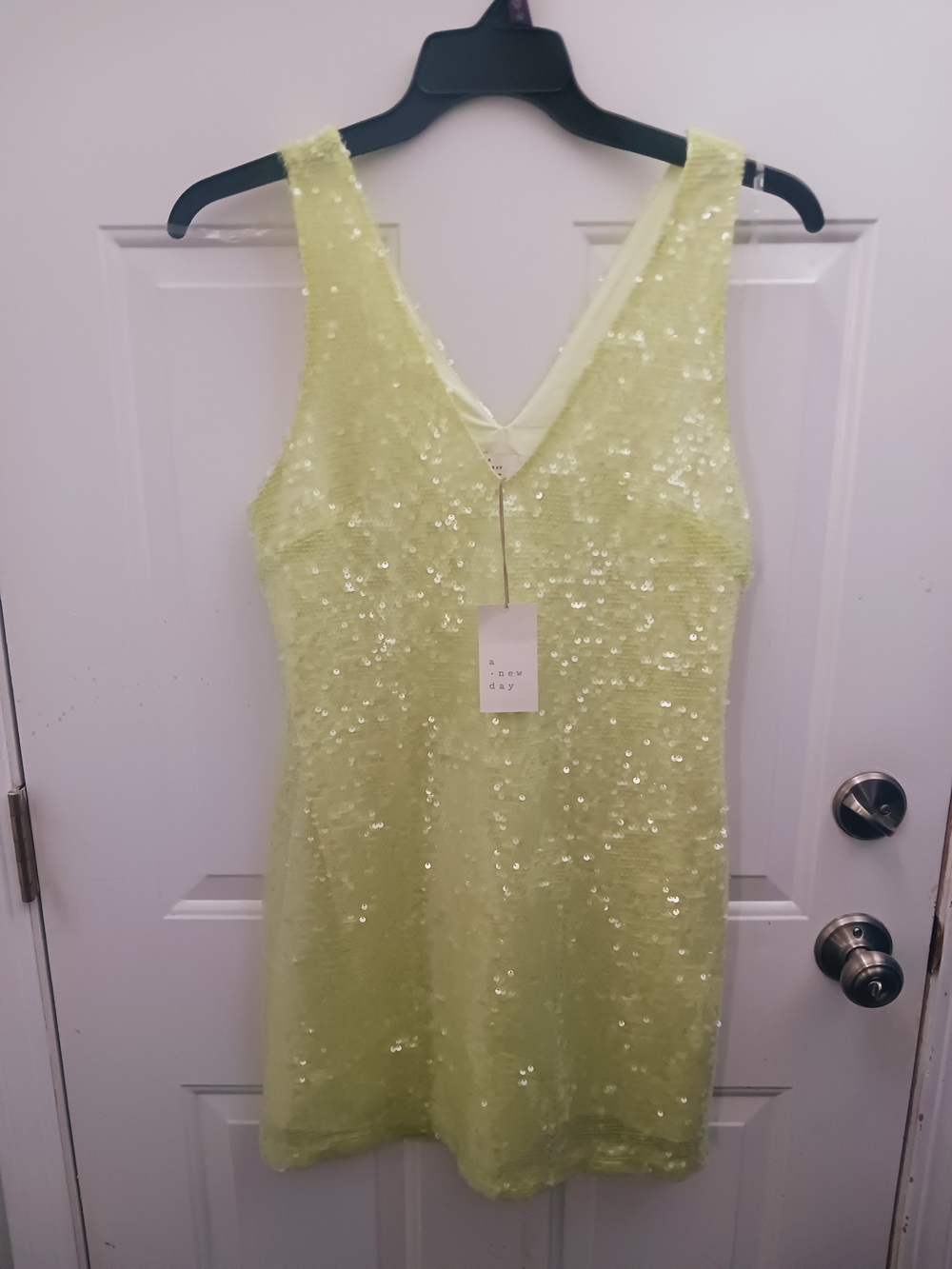 a new day Lime Sequin Mini Dress